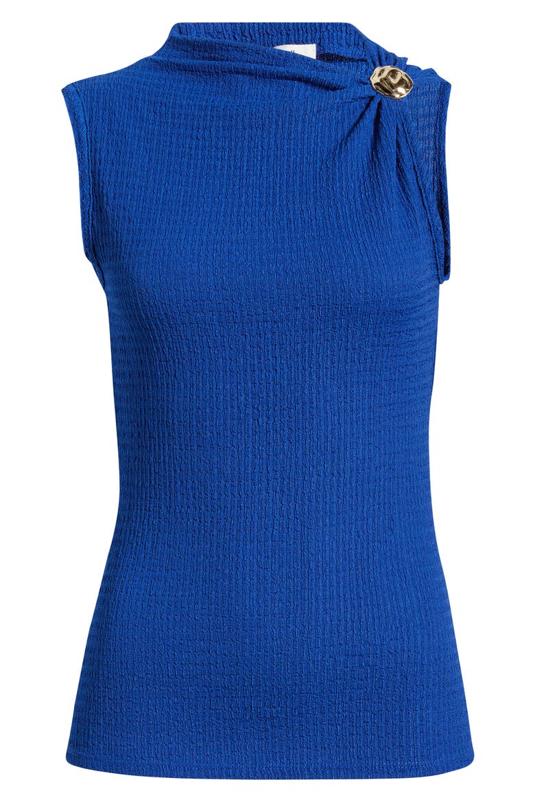 Side Twist Texture Sleeveless Top, Alternate, color, ROYAL