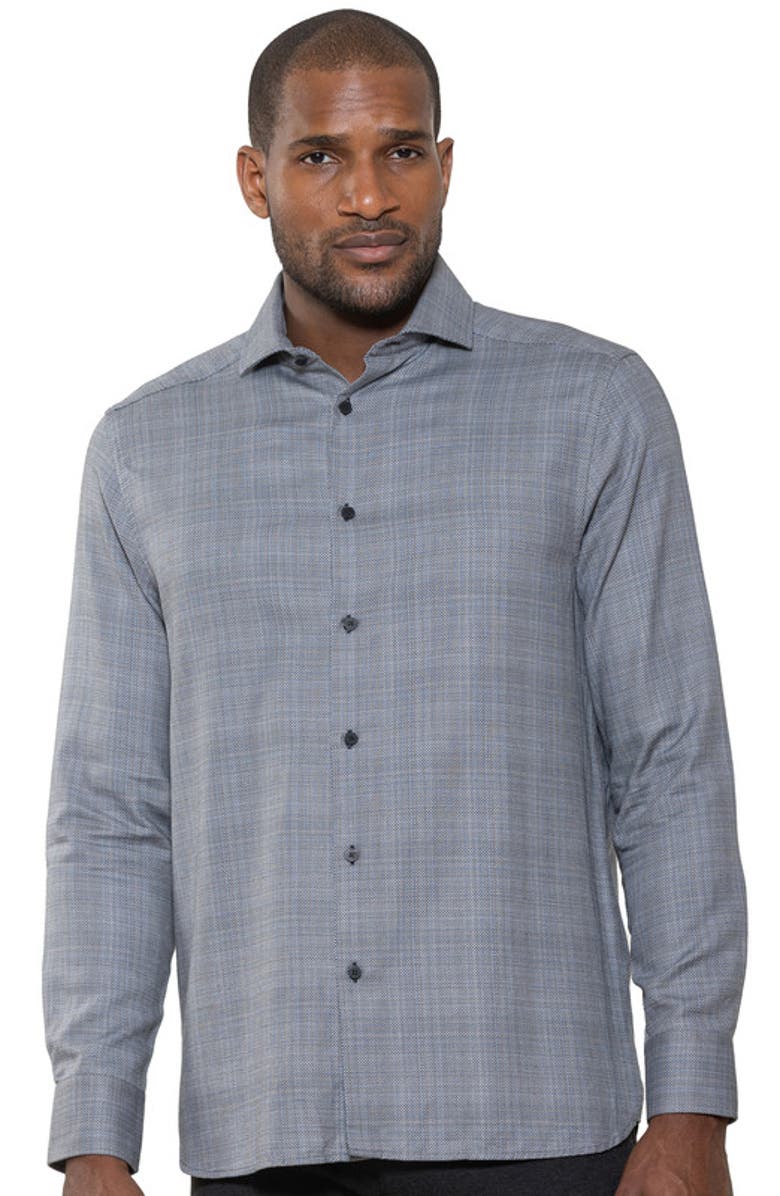 Luchiano Visconti Tri Color Basket Weave Shirt, Main, color, Charcoal