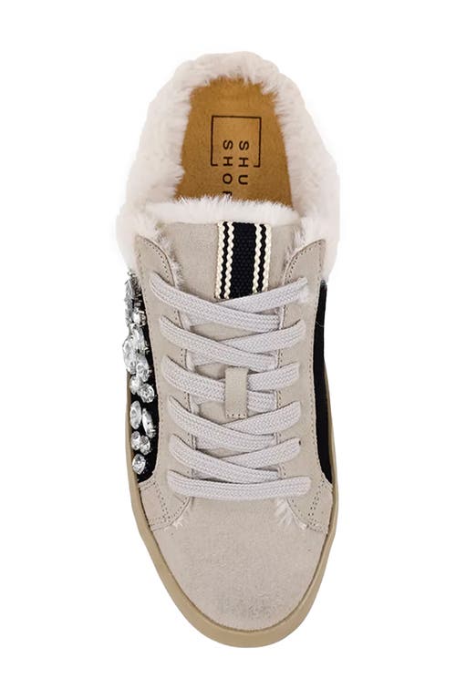 Shushop Portia Faux Shearling Lined Mule Sneaker In White