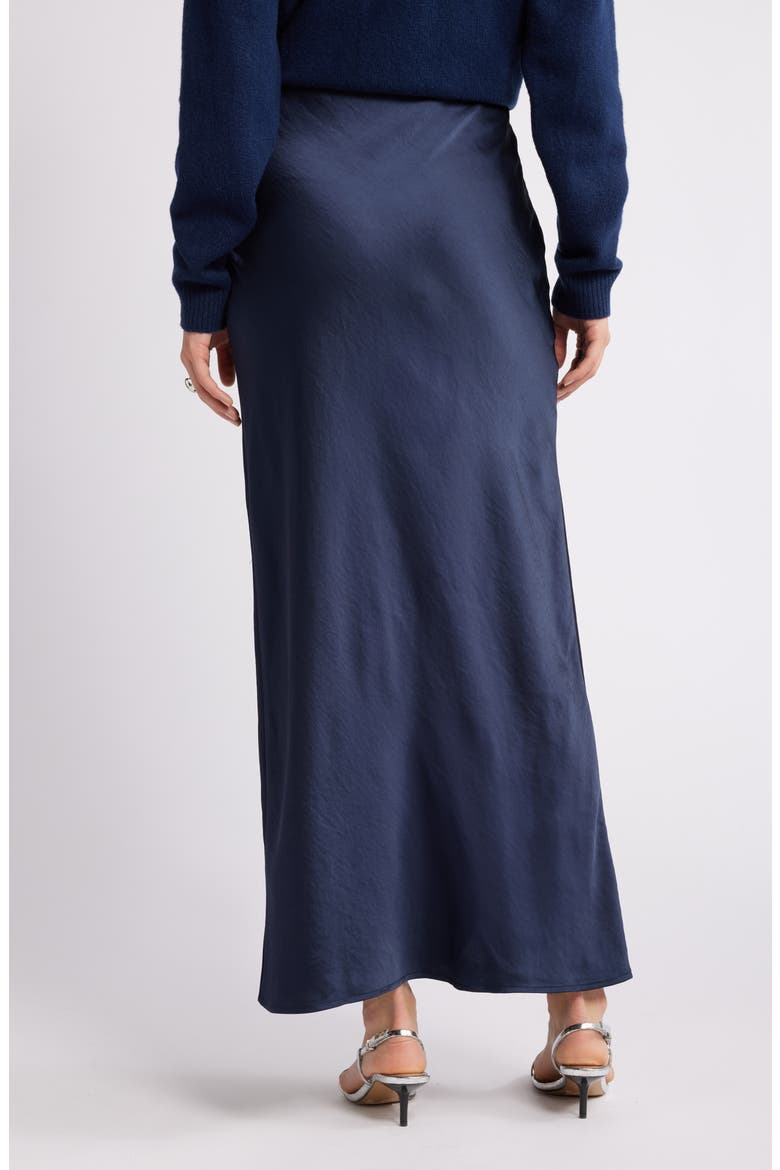 Bias Cut Maxi Skirt, Alternate, color, NAVY BLAZER