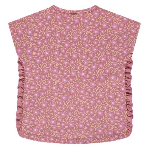 Babyface Floral Print Short Sleeve Top In Pink