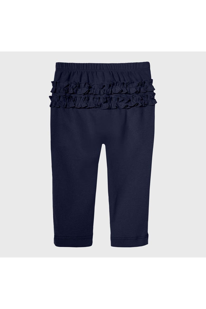 Baby Girl Ruffle Butt Soft 100% Cotton Leggings, Main, color, Navy