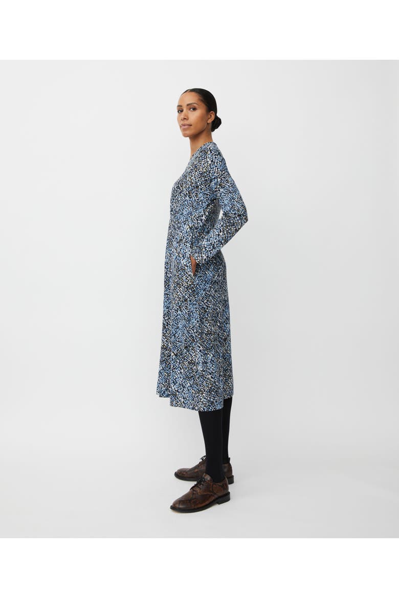 MaOtobia Fitted Graphic Print Dress, Alternate, color, Proven Blue
