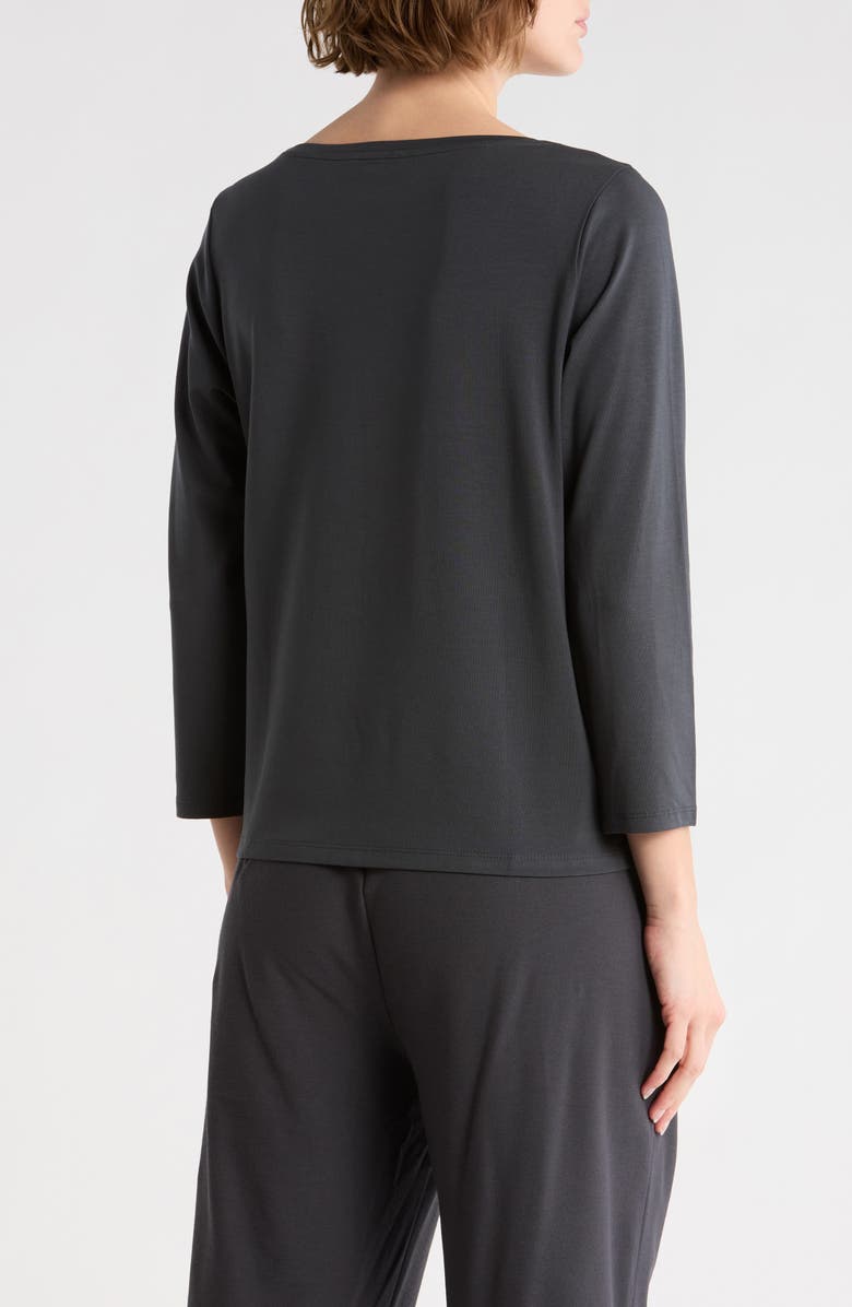 Eileen Fisher Scoop Neck Stretch Jersey Shirt, Alternate, color, Graphite