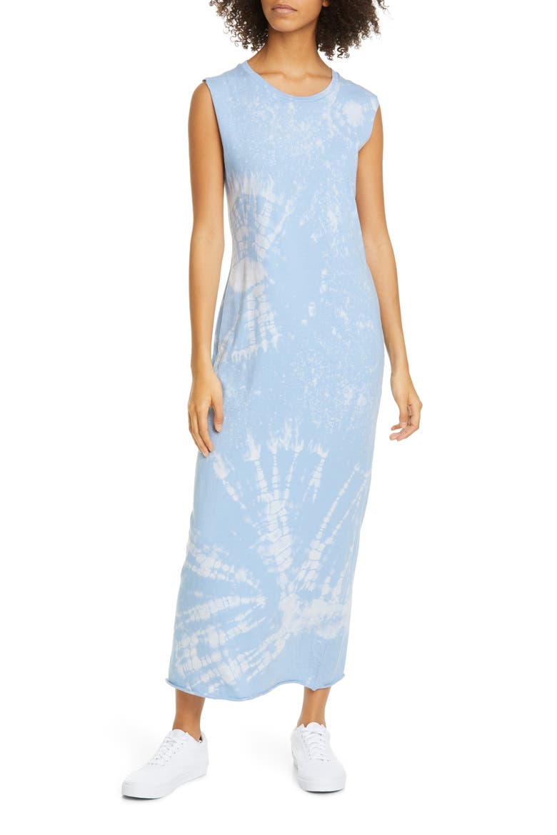 Tie Dye Muscle Maxi Dress, Main, color, BLUE TIE DYE