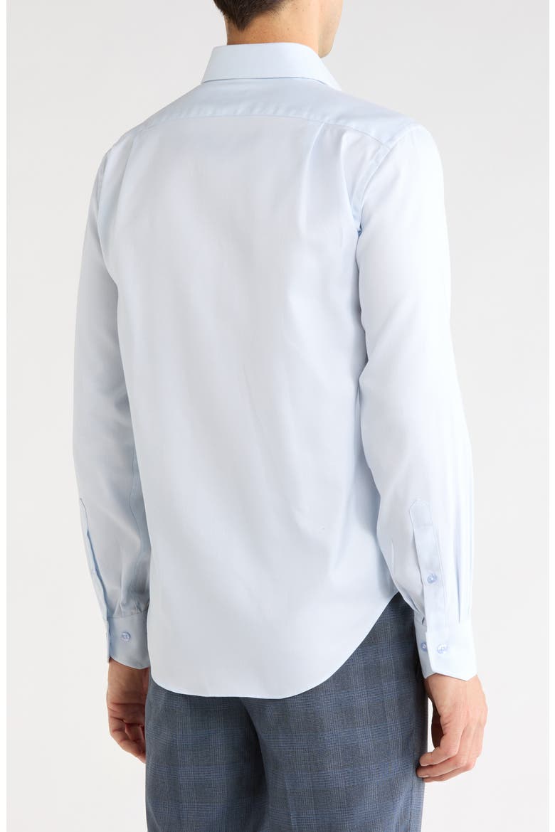 Trim Fit Textured Solid Dress Shirt, Alternate, color, GLACIAL BLUE
