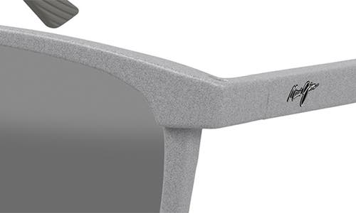 Maui Jim Hulili 57mm Polarized Rectangular Sunglasses In Matte Grey