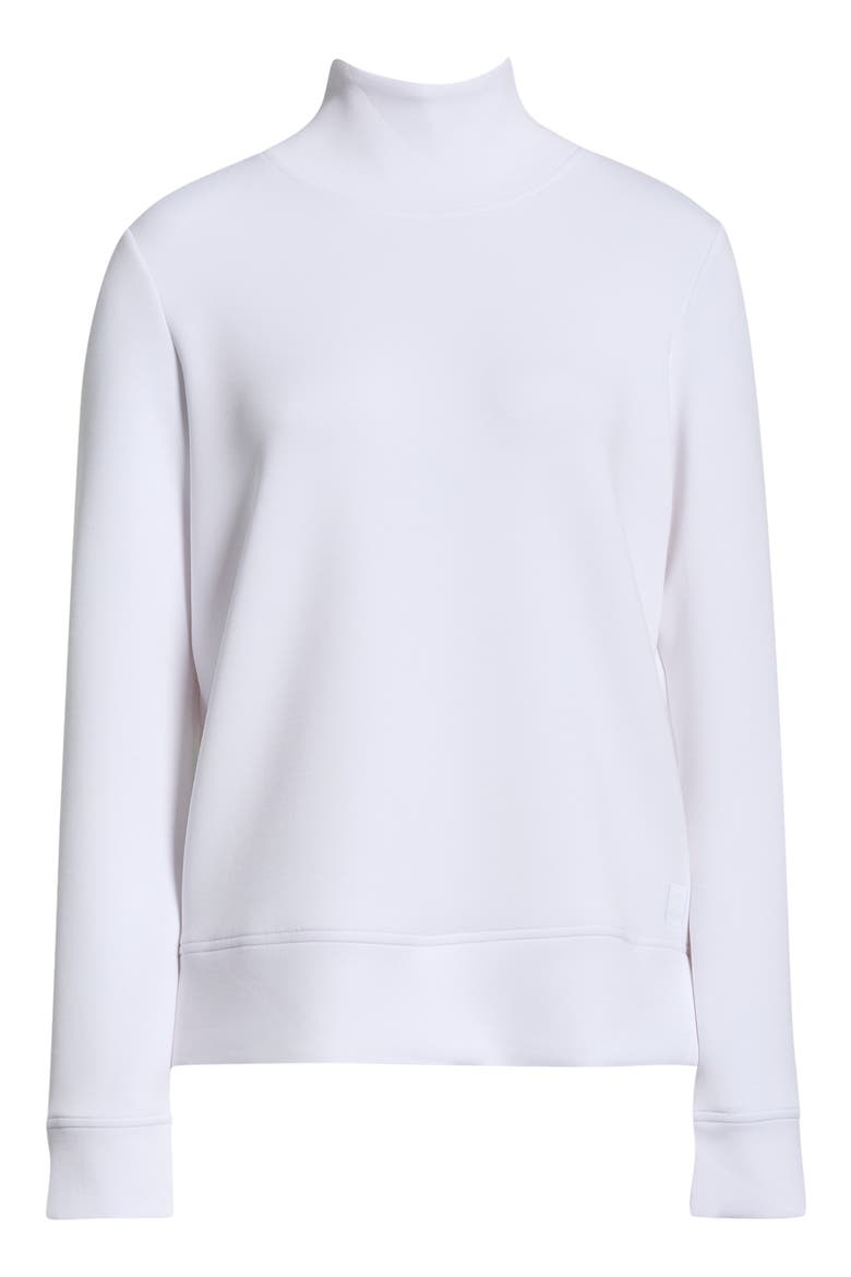 Dreamweave Recycled Polyester Blend Mock Neck Sweatshirt, Alternate, color, BRILLIANT WHITE