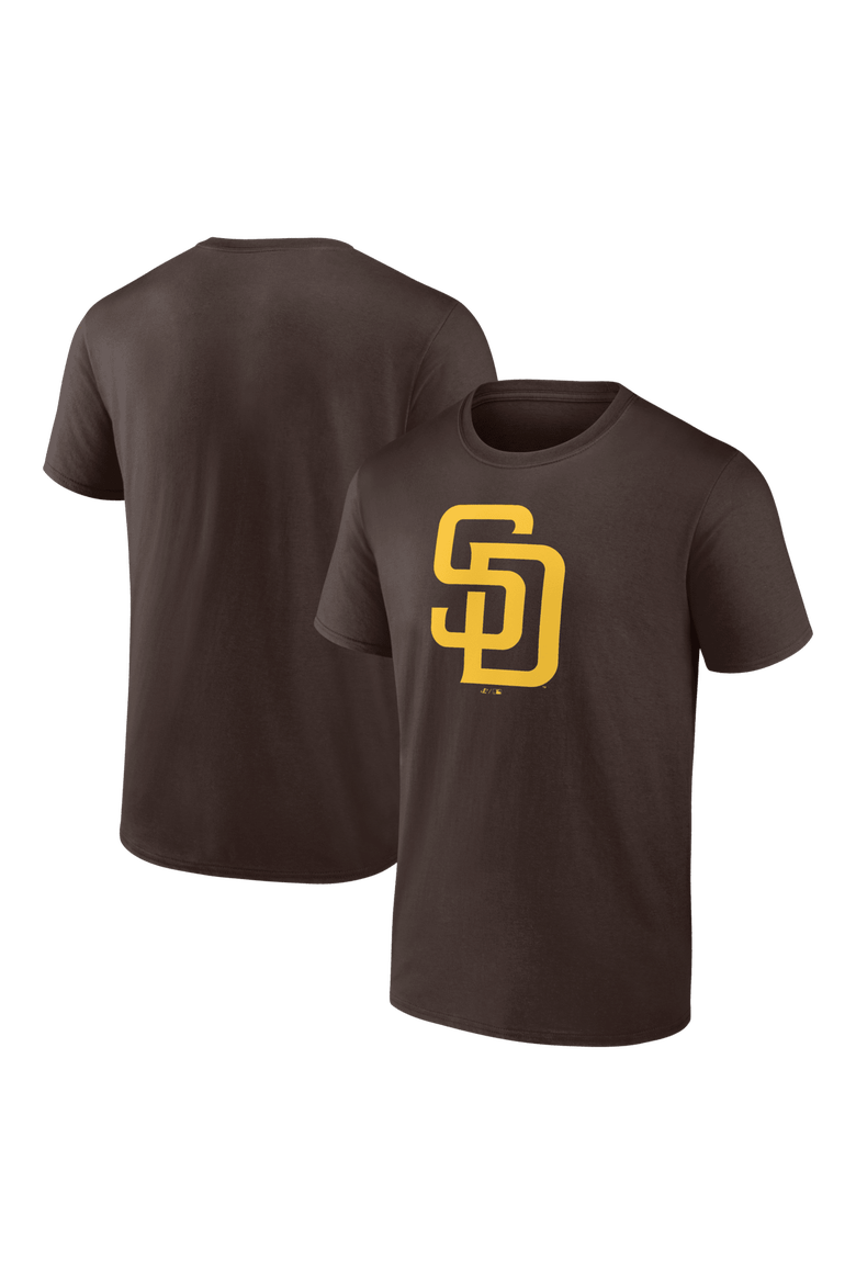 Men's Logo Athletic Brown San Diego Padres Official Logo T-Shirt, Main, color, Brown