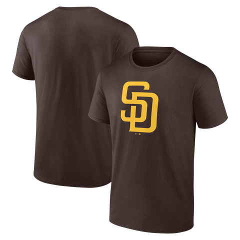 Men's Logo Athletic Brown San Diego Padres Official Logo T-Shirt