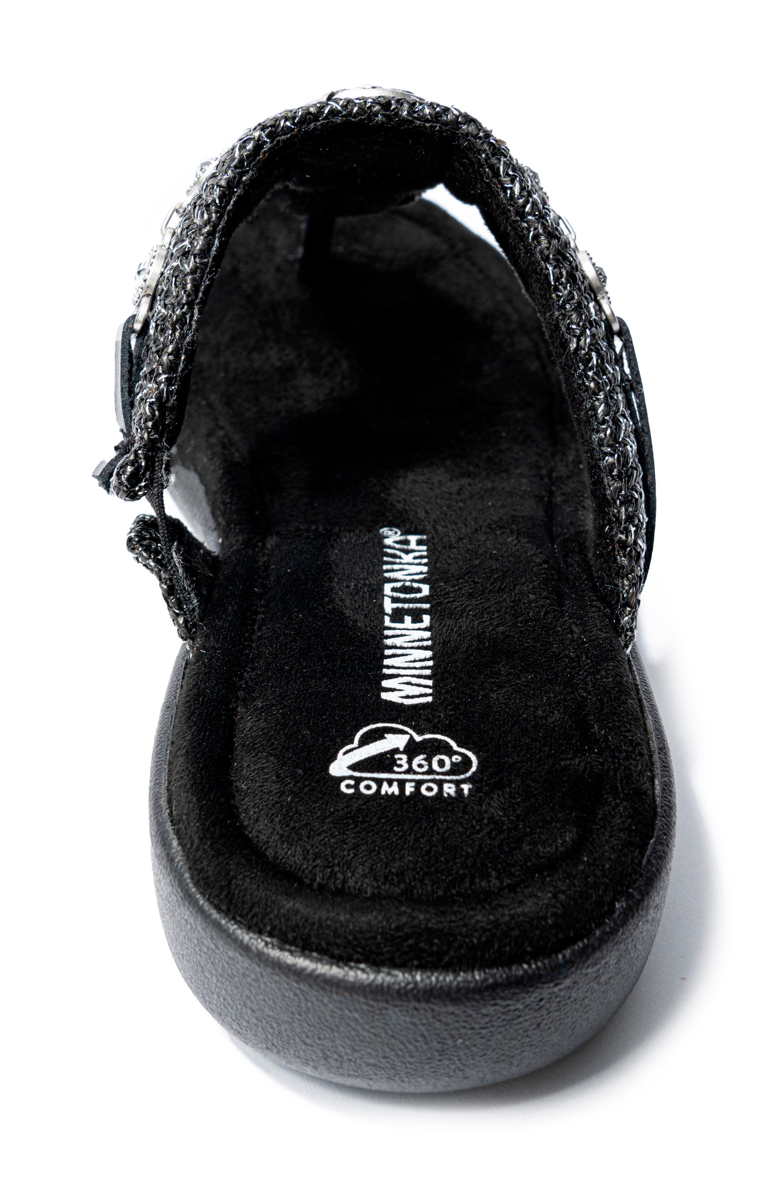 Minnetonka Brecca Flip Flop, Alternate, color, Black Metallic