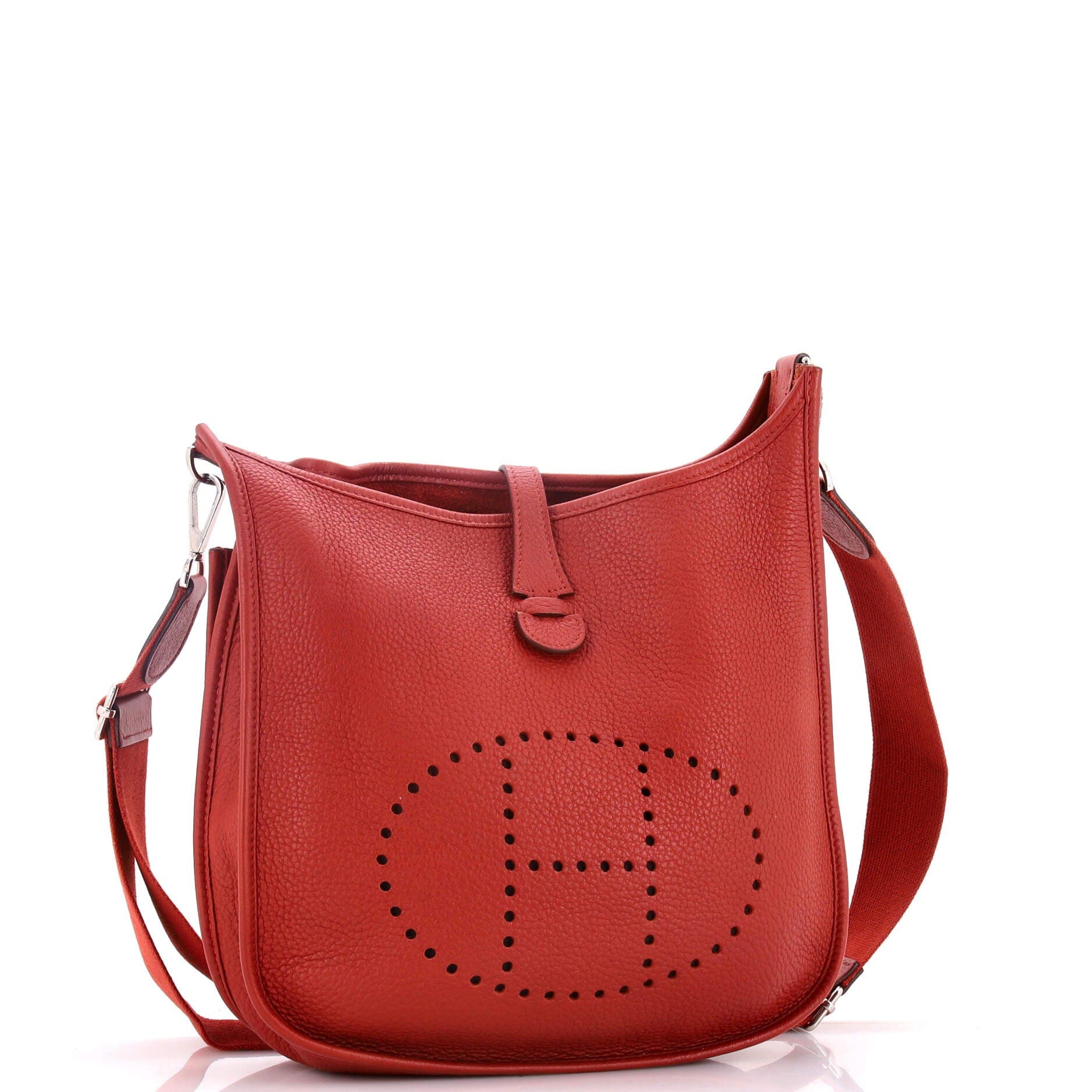 Pre-Owned Hermes Evelyne Bag Gen III Clemence PM, Alternate, color, Rouge H