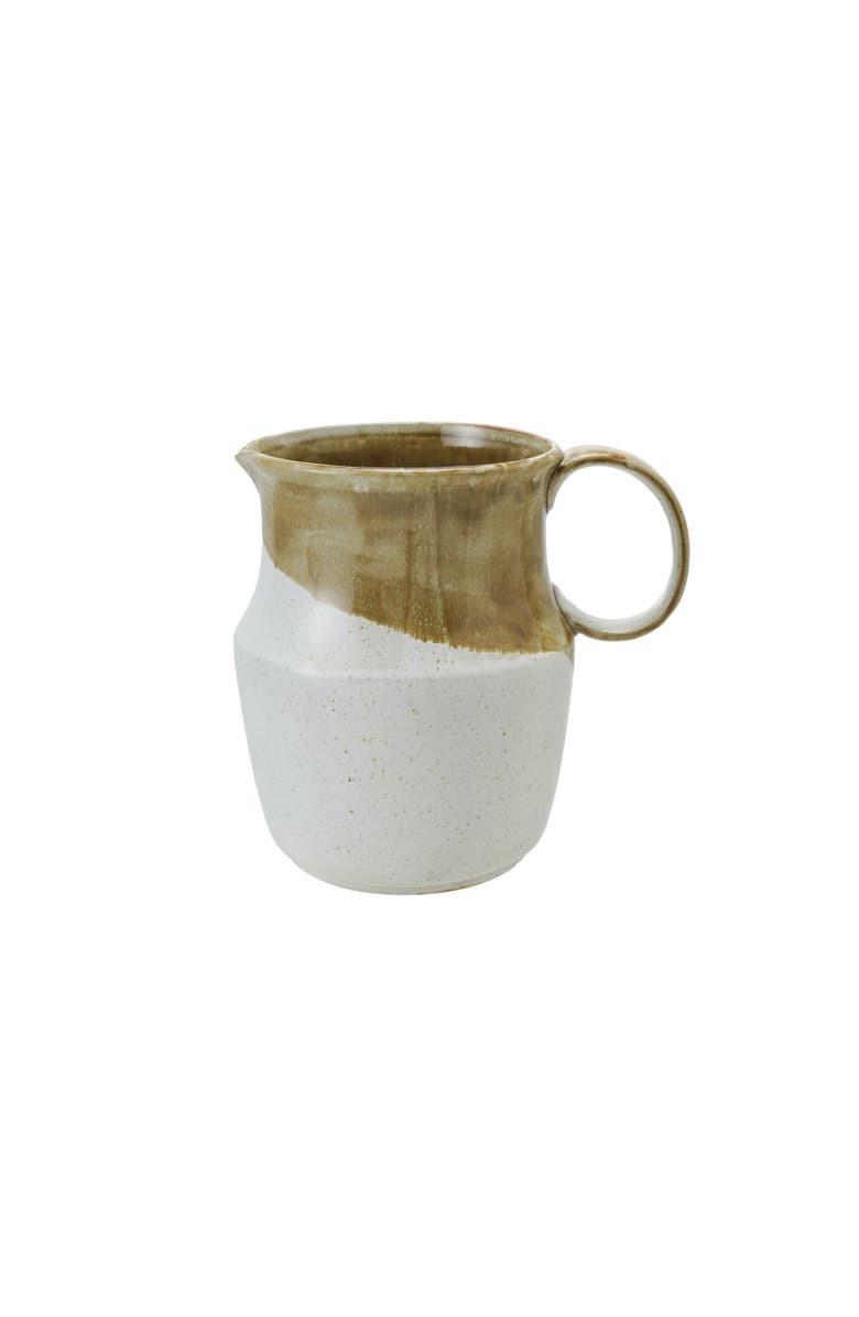 Storied Home Pitcher with Reactive Glaze, Main, color, Brown