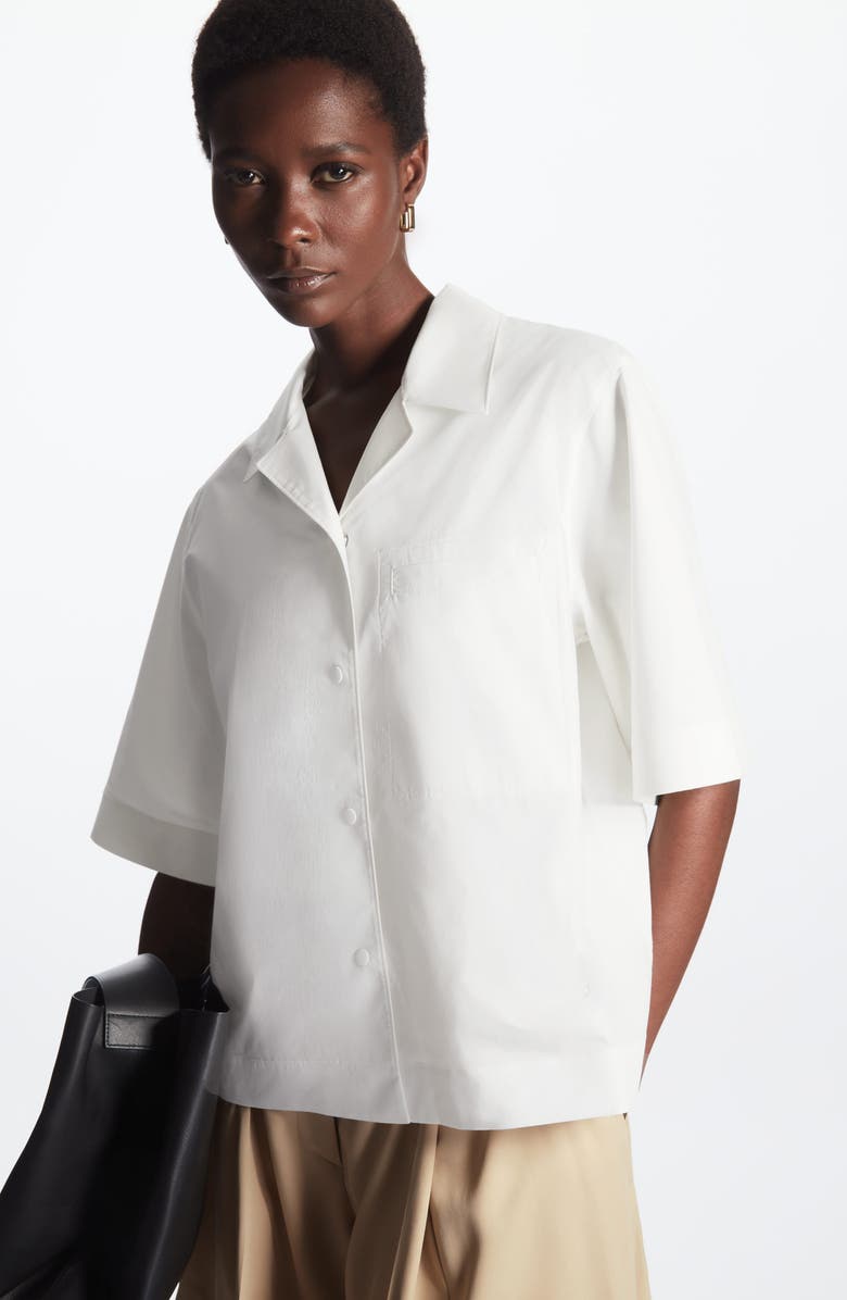COS Boxy Short Sleeve Button-Up Shirt, Alternate, color,