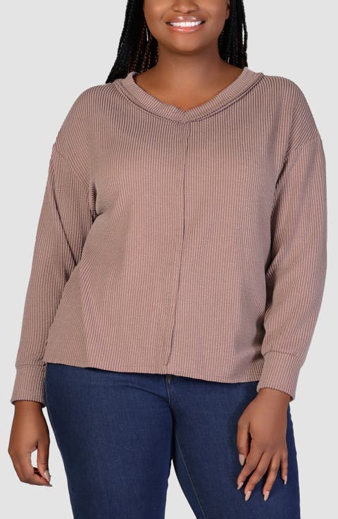 売れ筋商品|||２４セブンコンフォート カットソー トップス レディース Plus Size Tunic Top Brown Womens Plus Size Long Sleeve Tunic Top – 24seven Comfort Apparel