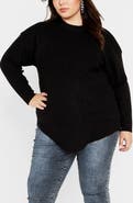 City Chic Madison Mock Neck Asymmetric Sweater