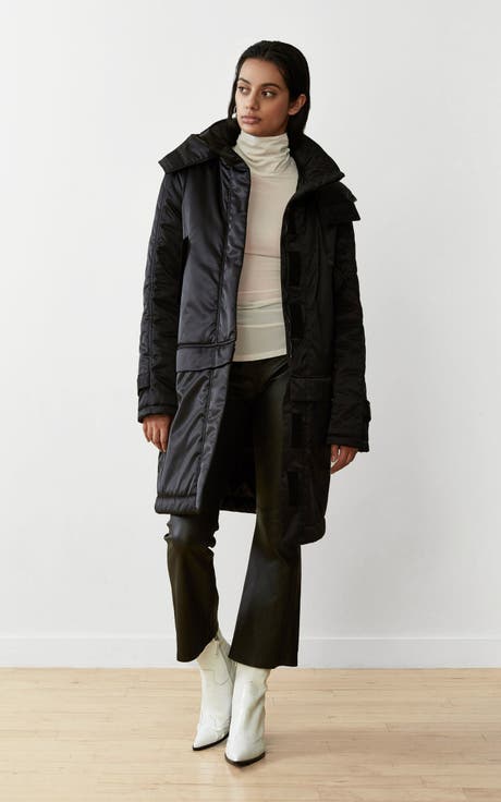 Sustainable Convertible Satin Down Coat