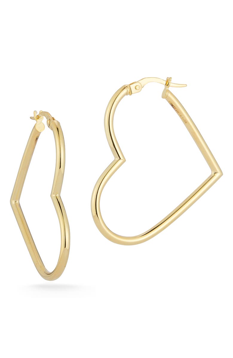Ember Fine Jewelry 14K Gold Large Heart Hoop Earrings, Main, color, 