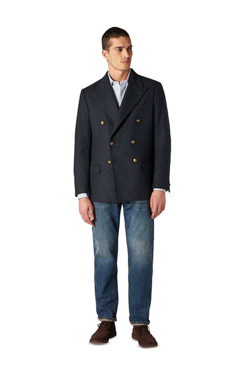 Fortela Double-Breasted Concord Wool Jacket, Alternate, color, Blue