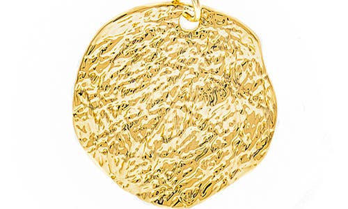 Rivka Friedman Hammered Disc Pendant Necklace In Gold