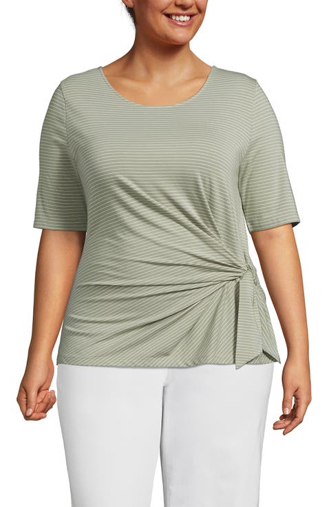 Lightweight Jersey Tie Front Top