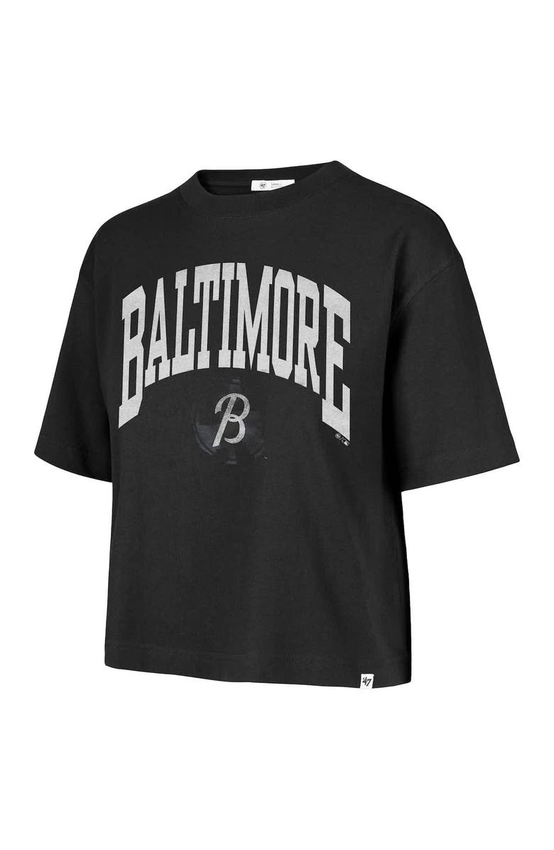'47 Women's '47 Black Baltimore Orioles City Connect Shale Drop Shoulder Cropped T-Shirt, Alternate, color,