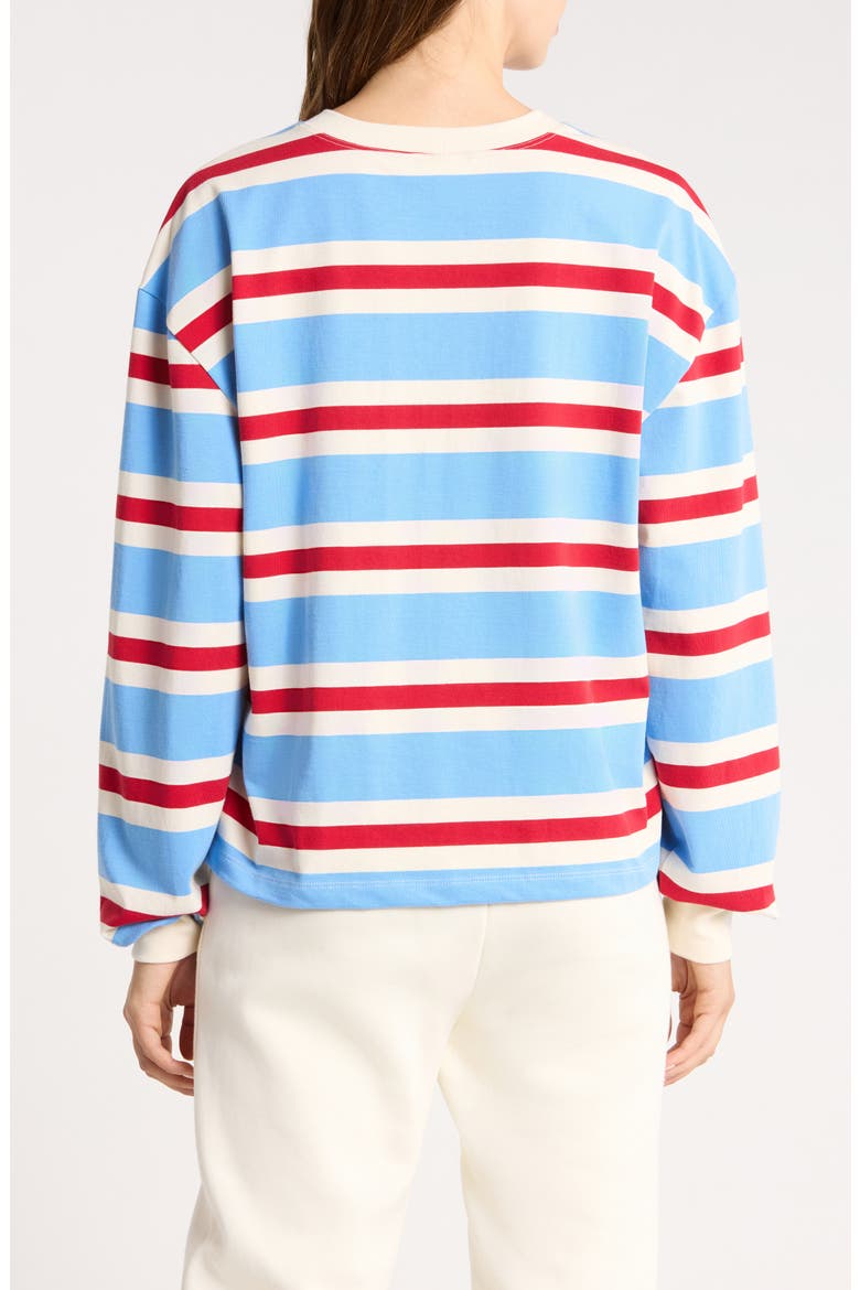 Long Sleeve Jersey Stripe Tee, Alternate, color, BLUEREDWHITE