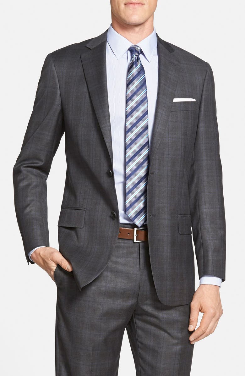 Hart Schaffner Marx 'New York' Classic Fit Plaid Wool Suit, Alternate, color,