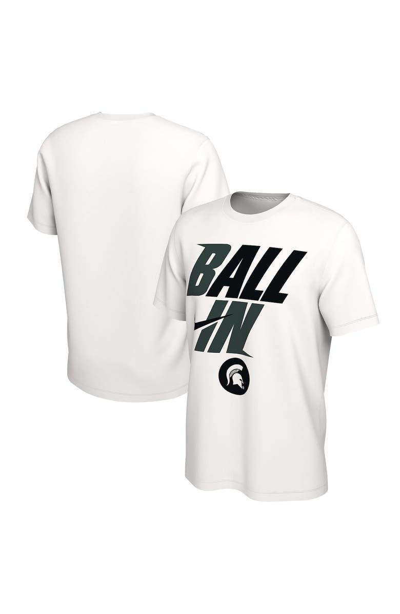 Nike Men's Nike White Michigan State Spartans Ball In Bench T-Shirt, Alternate, color,