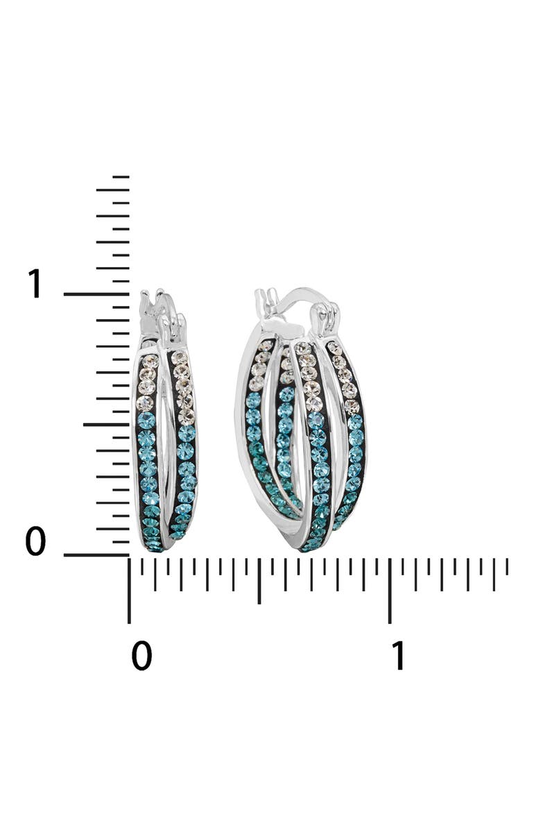 CRYSTALOGY Crystal Inside Out Double Twist Oval Hoop Earrings, Alternate, color, Multi