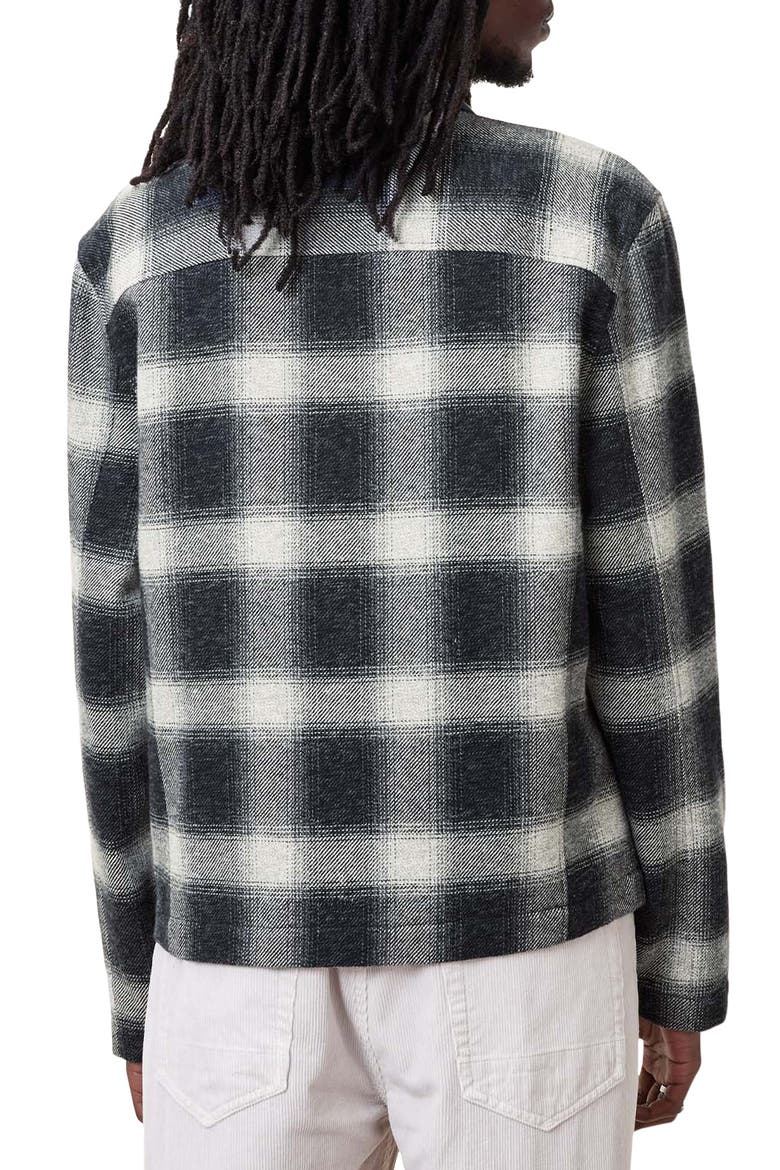 Ellis Ombré Check Cotton Flannel Zip-Up Shirt Jacket, Alternate, color, INK