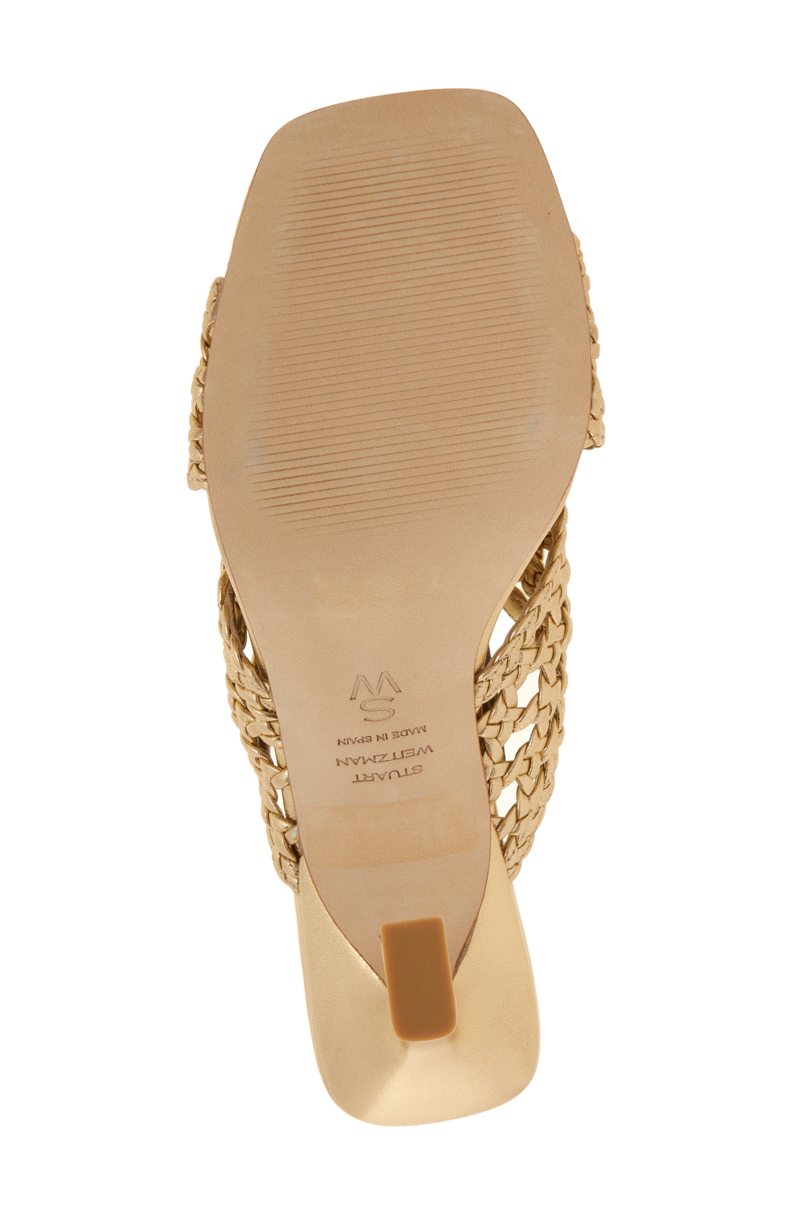 Stuart Weitzman Thea Slide 75 Sandal, Alternate, color, Golden