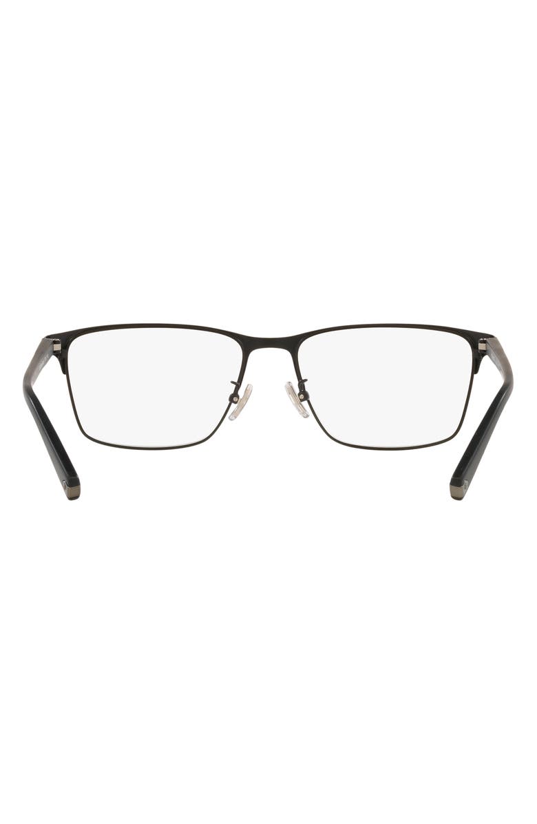 COACH 57mm Rectangular Optical Glasses, Alternate, color, Matte Black / Demo Lens
