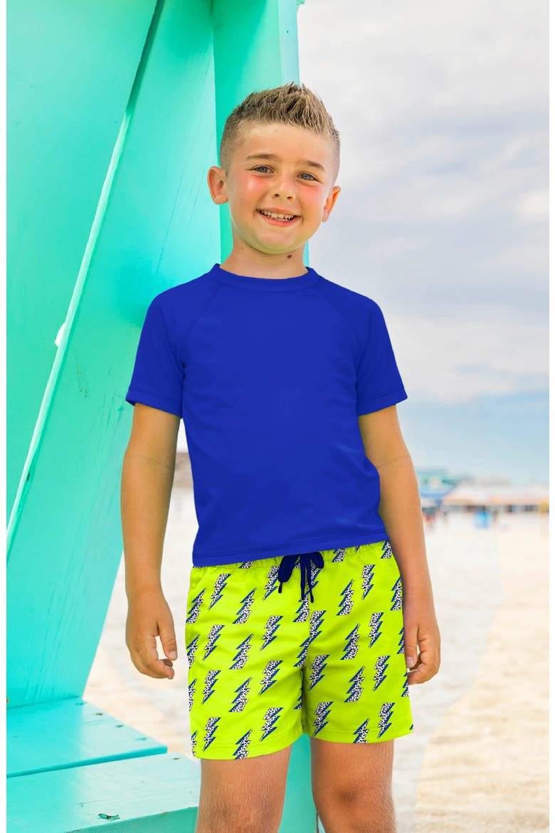 Carson Blue Short Sleeve Rashguard, Alternate, color, Blue