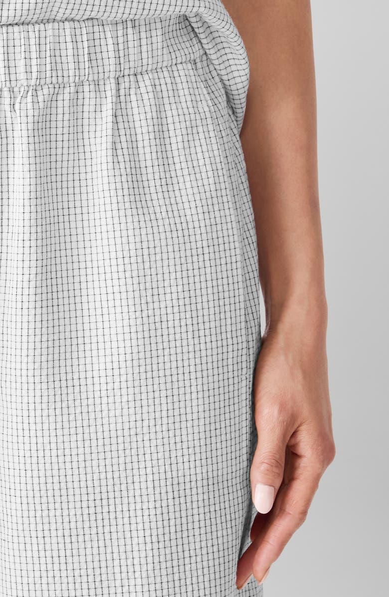 Eileen Fisher Check Organic Cotton Lantern Ankle Pants, Alternate, color,