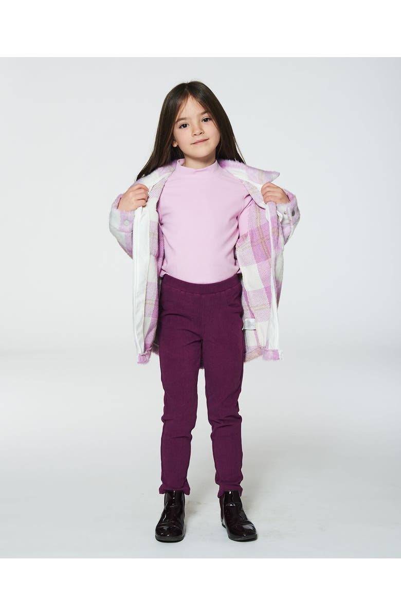 Deux par Deux Girl's Super Soft Brushed Mock Neck Top Pink Lavender, Alternate, color, 