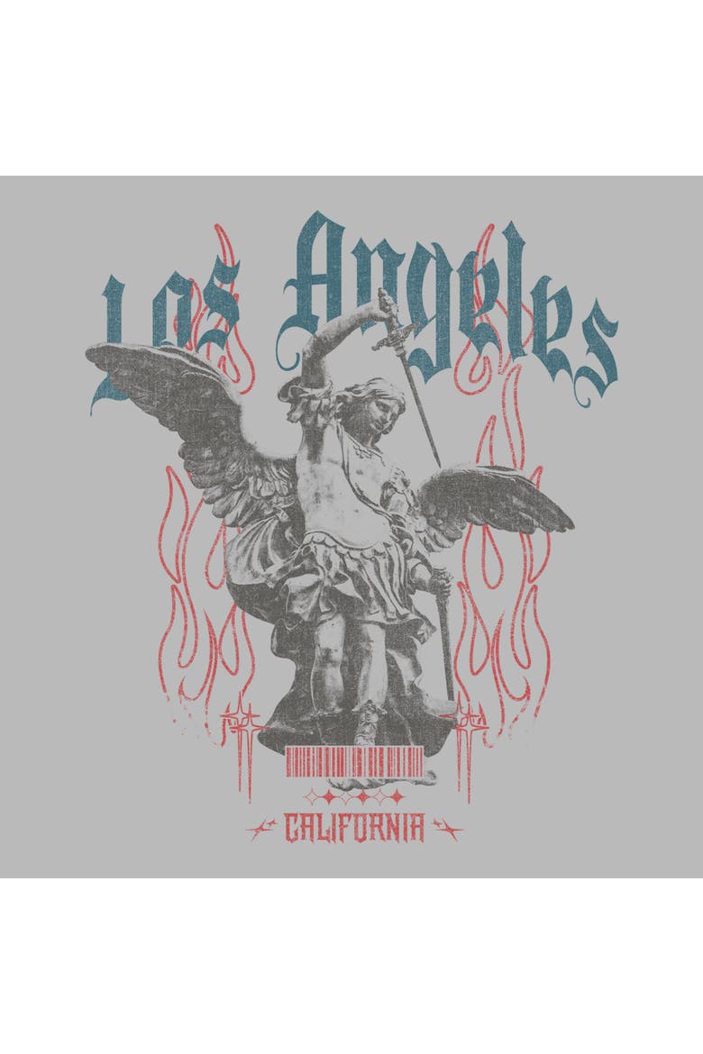 Men's Lost Gods Angel and Flames  Graphic T-Shirt, Alternate, color, Ice Grey