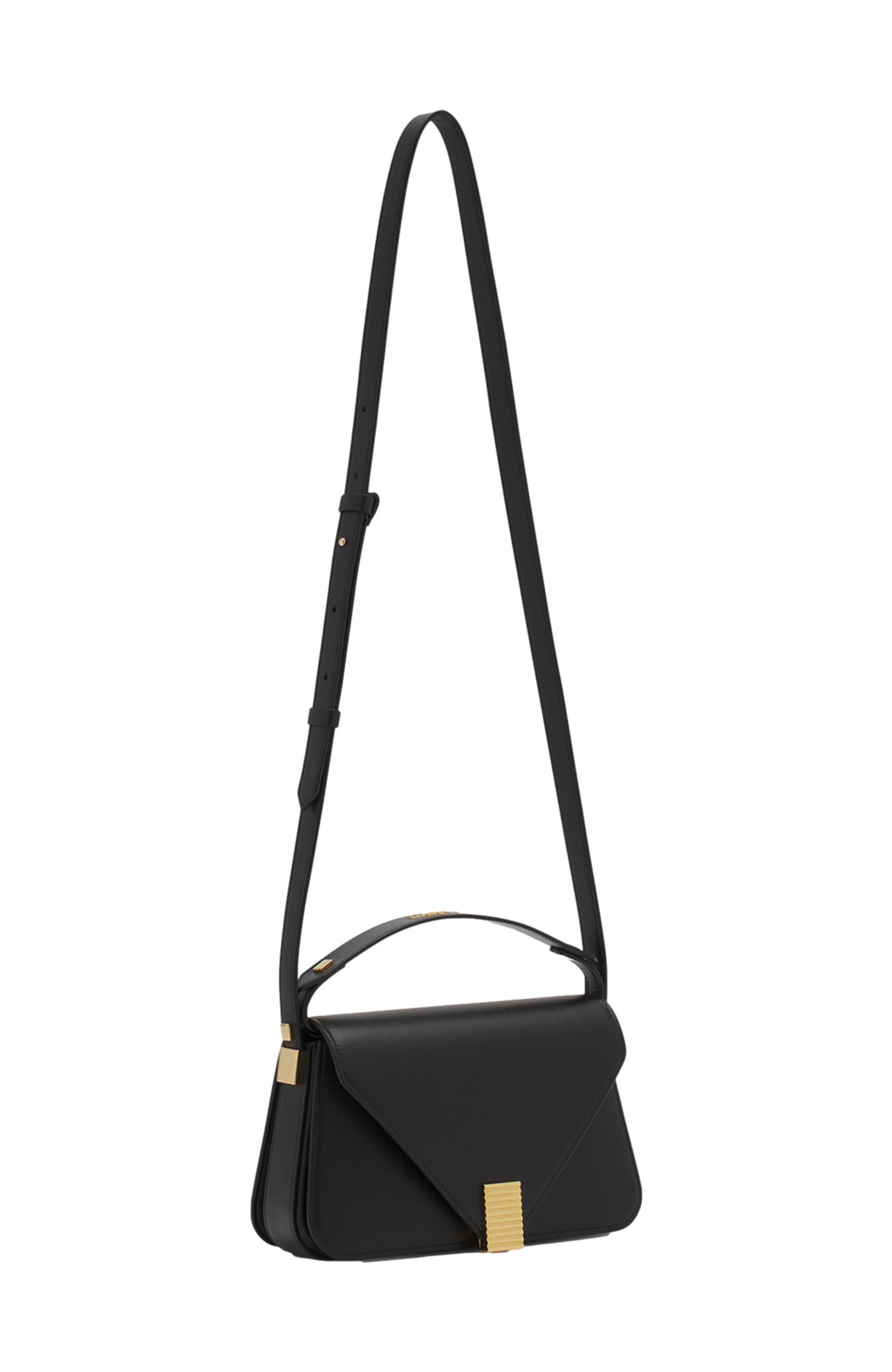 Lanvin Concerto Arpège Leather Bag, Alternate, color, Black