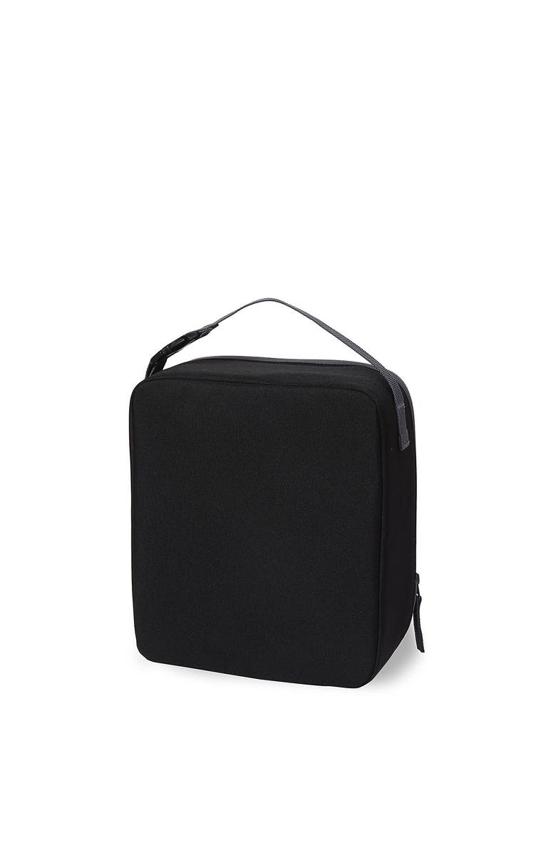 Lands' End Kids Insulated EZ Wipe Printed Lunch Box, Alternate, color, Black