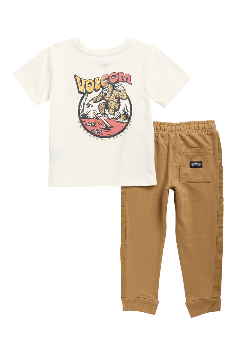 Kids' Skate Graphic Short Sleeve Tee & Joggers Set, Alternate, color, CREAM