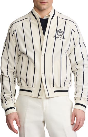 Luxury Forsythe Stripe Cotton & Cashmere Bomber Jacket