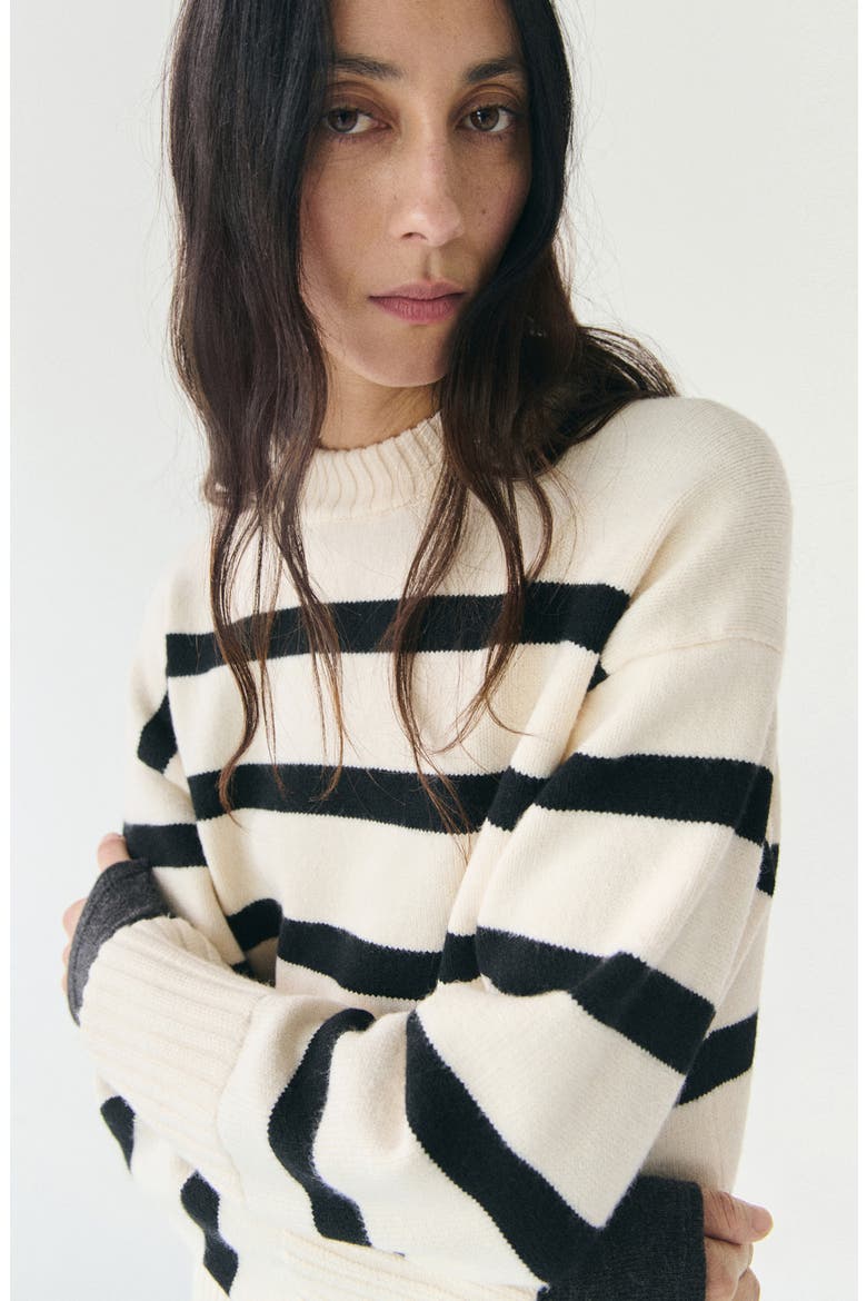 Castello Stripe Sweater, Alternate, color, ECRU