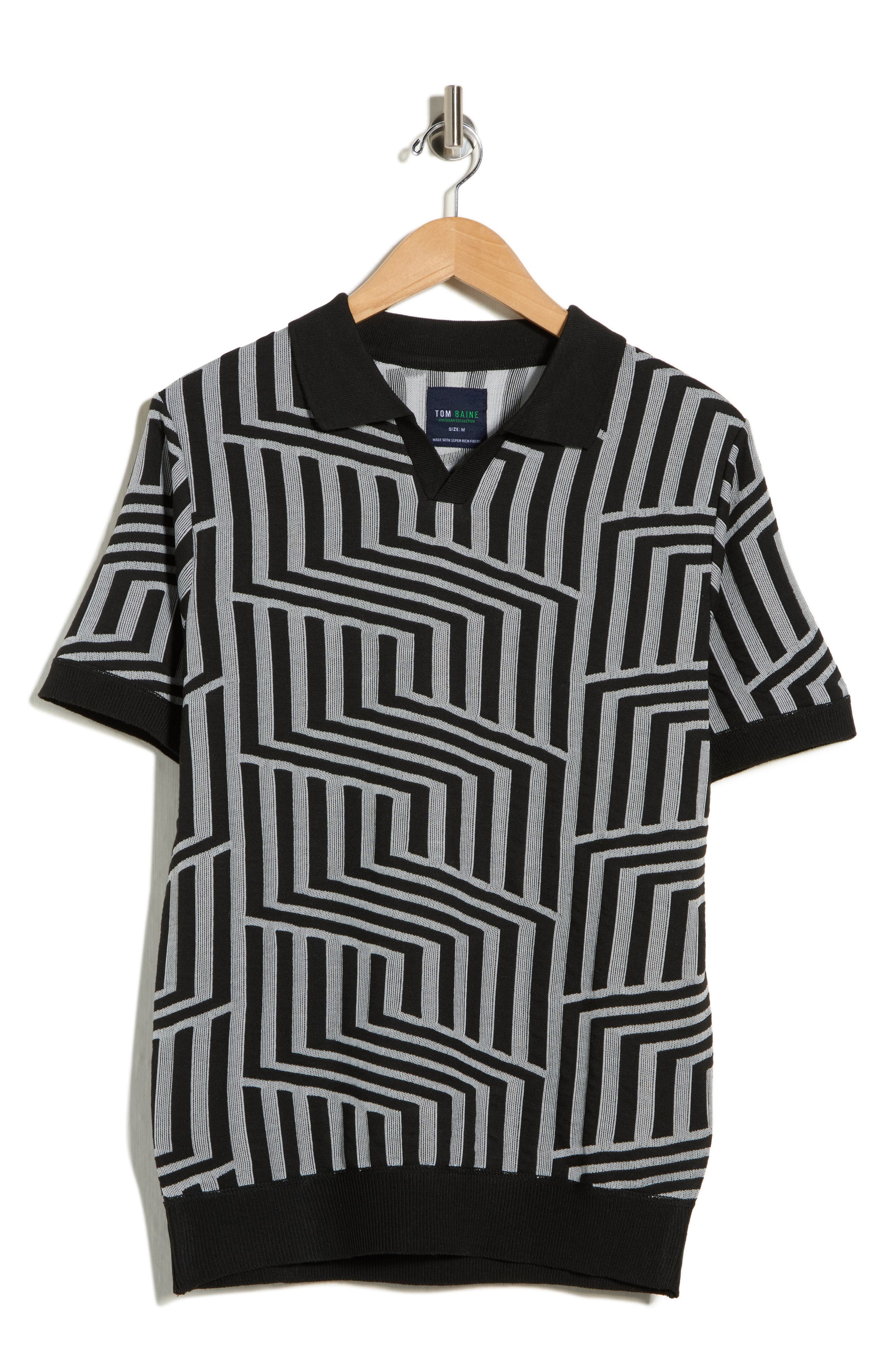 TOM BAINE Johnny Collar Knit Polo Sweater