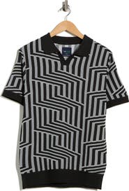 TOM BAINE Johnny Collar Knit Polo Sweater