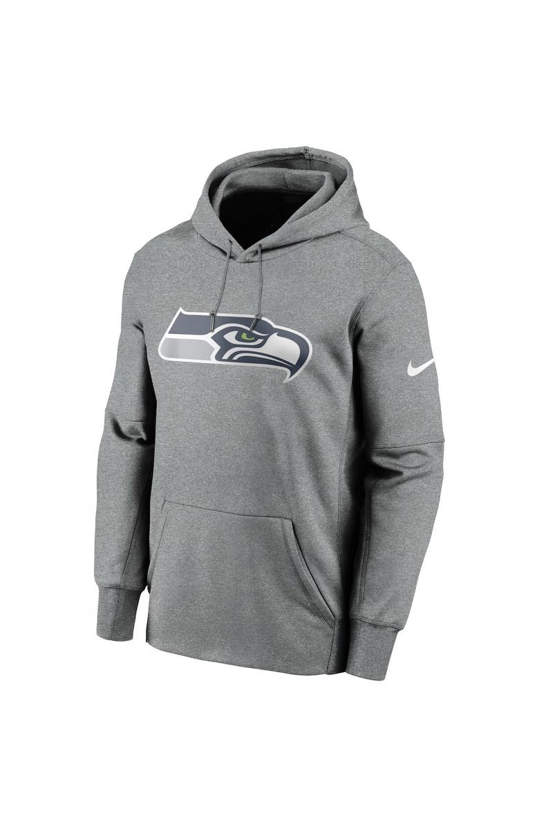 Nike Men's Nike Heathered Charcoal Seattle Seahawks Primary Logo Therma Pullover Hoodie, Alternate, color, 