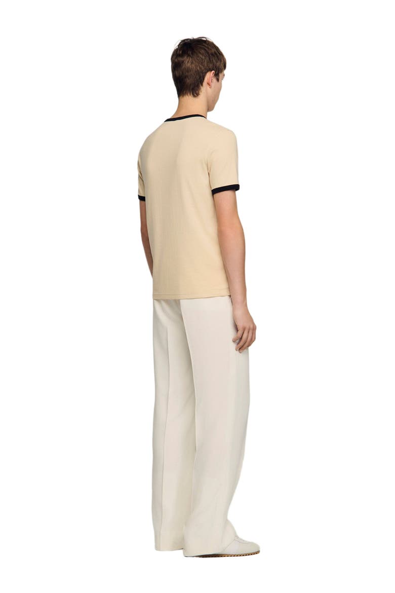 Two-tone patch T-shirt, Alternate, color, Sand