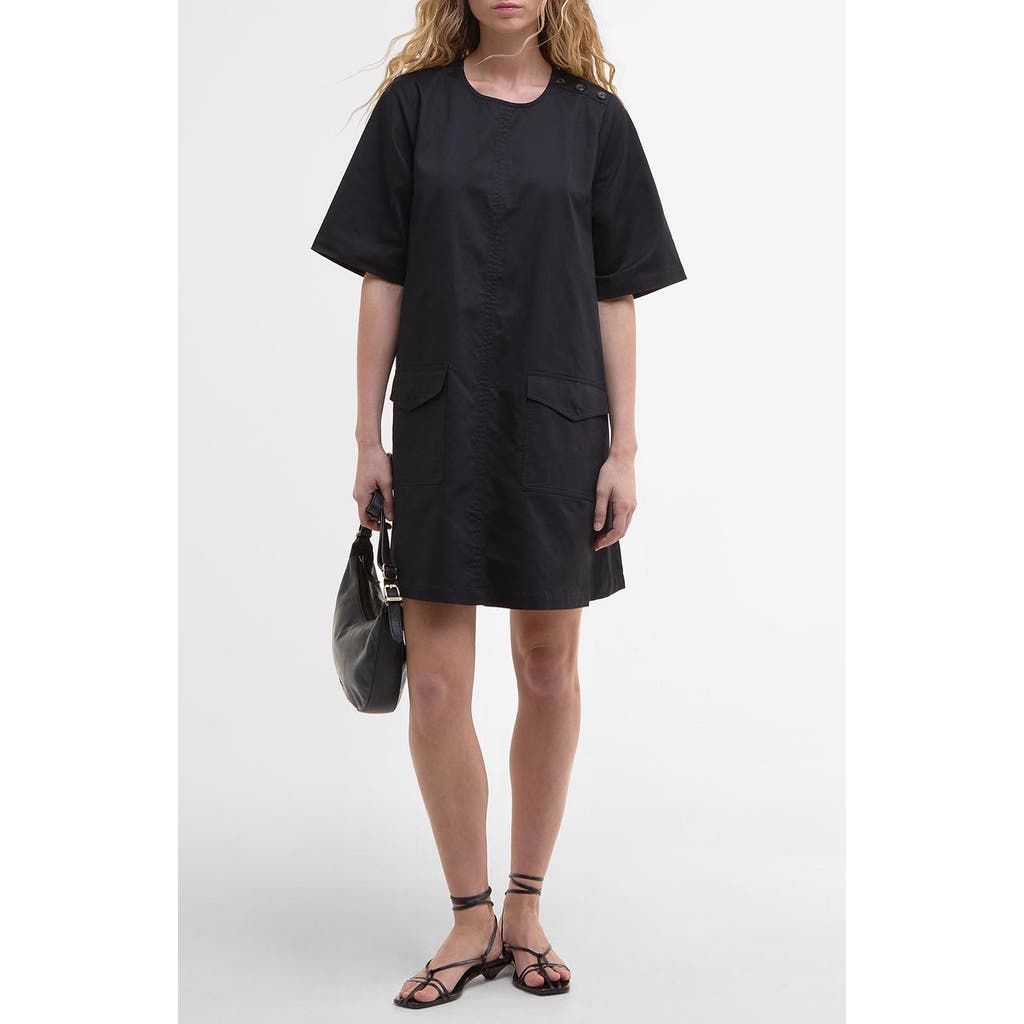 Barbour Luna Cotton Swing Minidress In Black