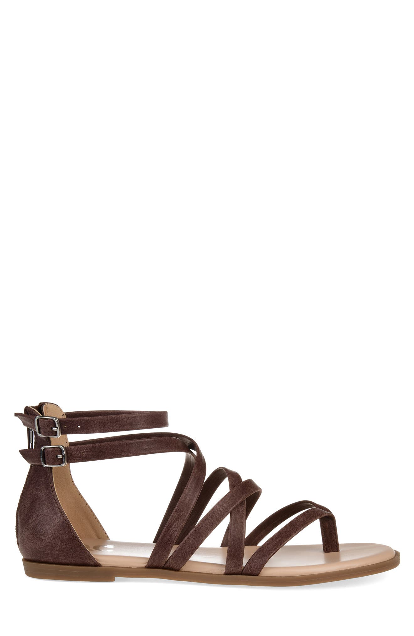 Journee Collection Zailie Gladiator Sandal - Wide Width, Alternate, color, Brown