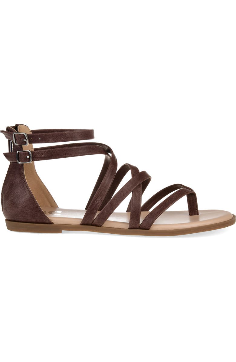 Journee Collection Zailie Gladiator Sandal - Wide Width, Alternate, color, Brown