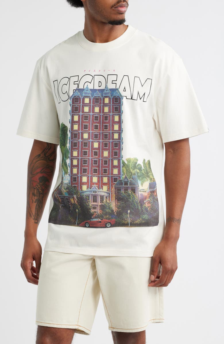 ICECREAM Estate Oversize Graphic T-Shirt, Main, color, Whisper White